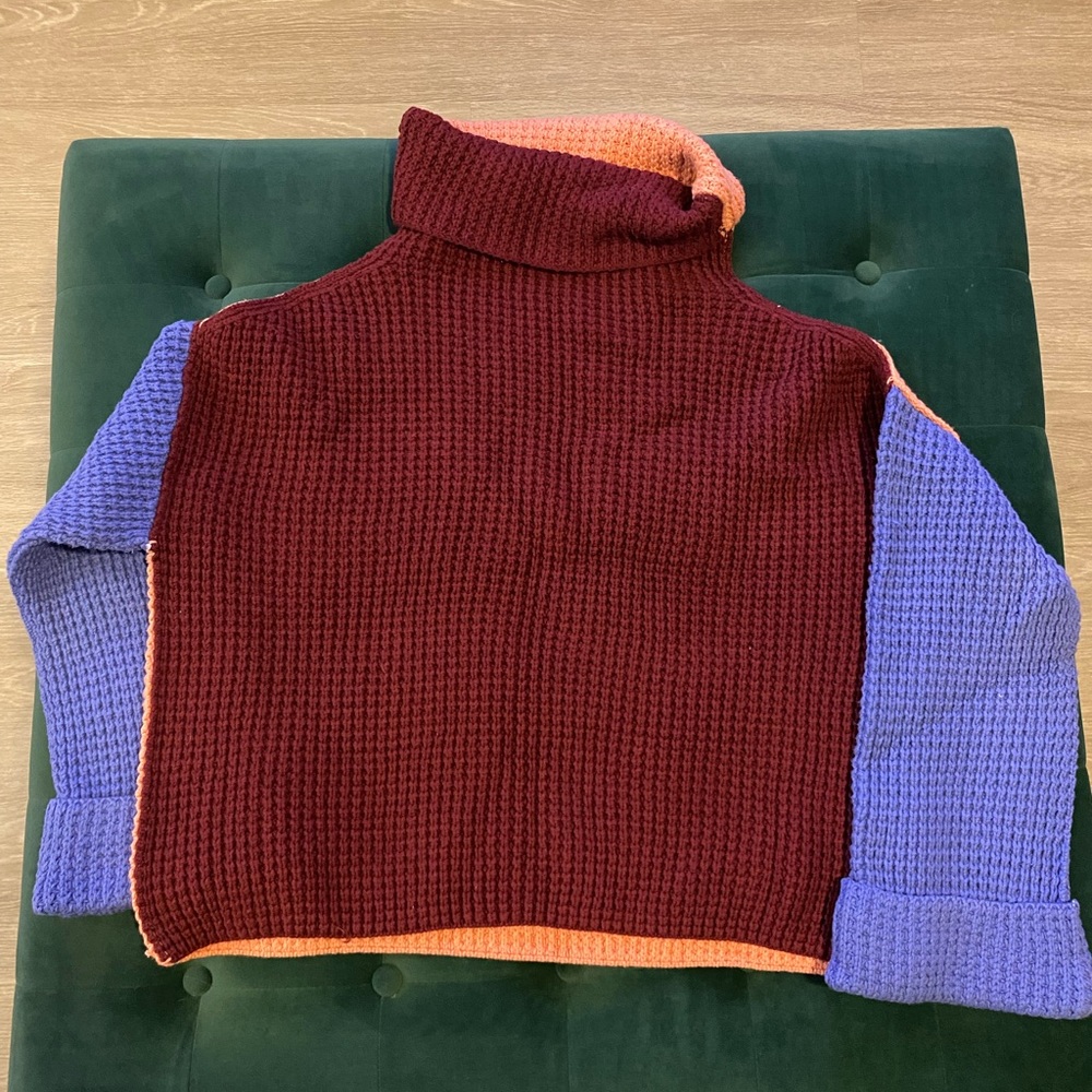 Free People Chunky Colorblock Sweater